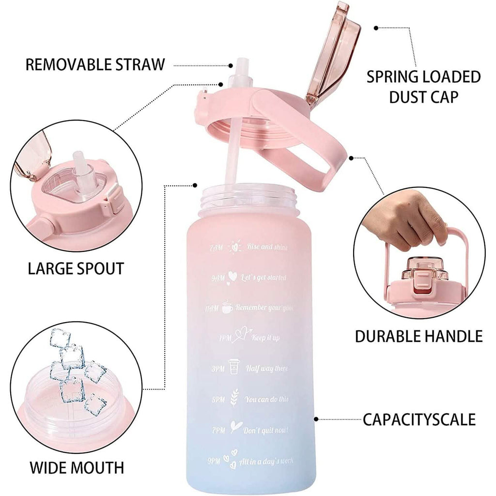 68 Oz Water Bottle with Time Marker – Stay Hydrated All Day