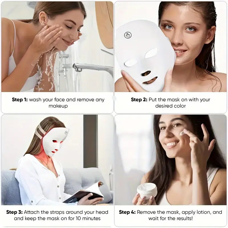 7-Color LED Light Therapy Face Mask – Anti-Aging & Acne Treatment at Home