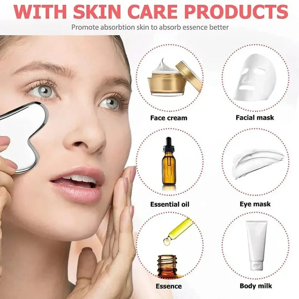 Ice Face Roller & Gua Sha Set – Depuff, Sculpt & Glow