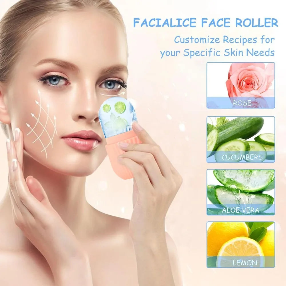 Ice Face Roller & Gua Sha Set – Depuff, Sculpt & Glow