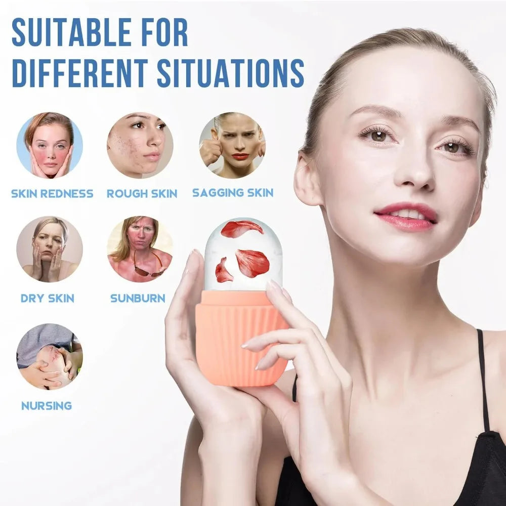 Ice Face Roller & Gua Sha Set – Depuff, Sculpt & Glow