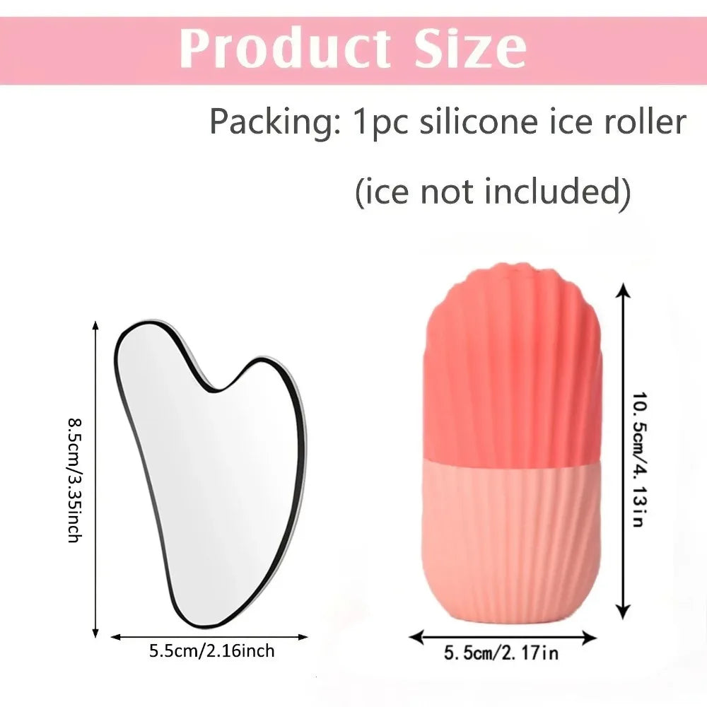 Ice Face Roller & Gua Sha Set – Depuff, Sculpt & Glow