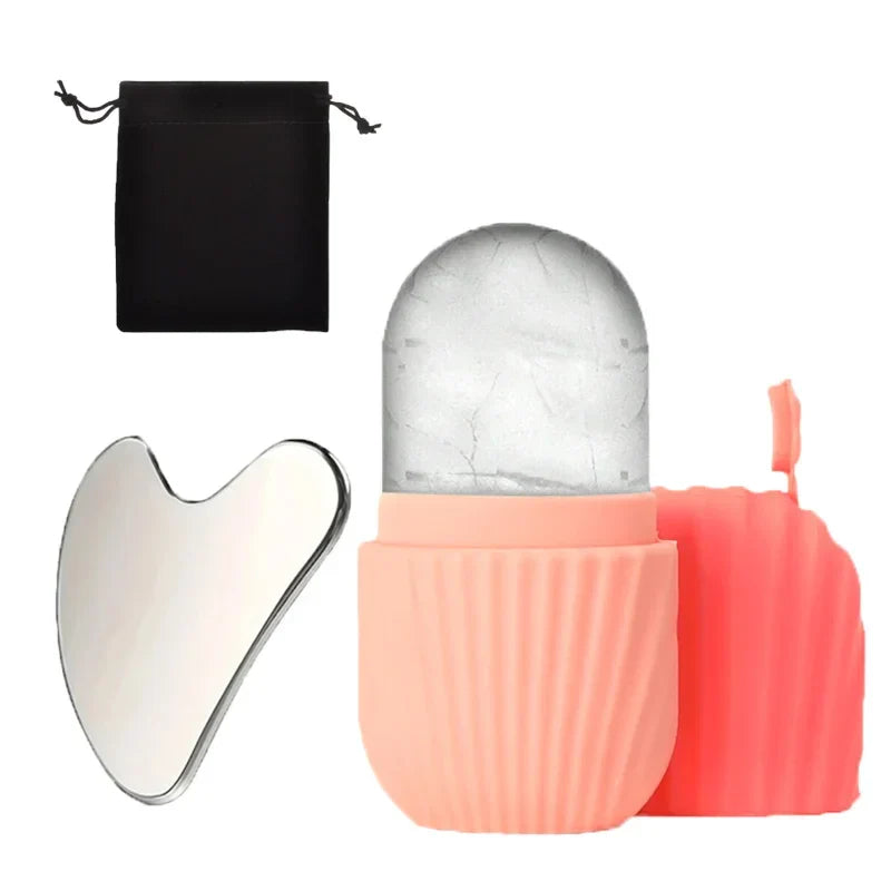 Ice Face Roller & Gua Sha Set – Depuff, Sculpt & Glow